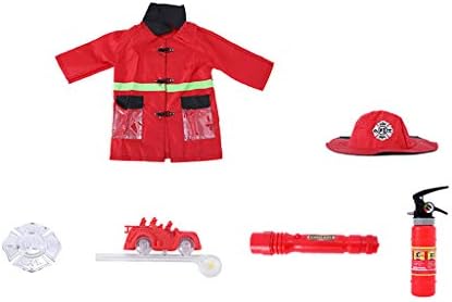 WSSB Kids Doctor Cosplay Costume, Firefighter Dress Up Set and Chef Toy Set Gift, Birthday Party and Holidays (A)