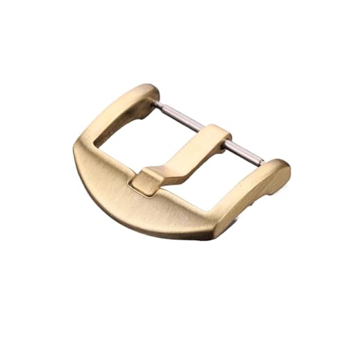 FSKLHXC Solid Brass Watch Strap Pin Buckle Women Men 18mm 20mm 22mm 24mm Copper Watchbands Clasp Bracelet Accessories
