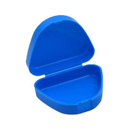 Plastic Dental Retainer False Tooth Storage Box Denture Care Case Mouthguard Container Holder Red White Denture Case Organizer