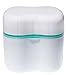 Denture Case,Denture Brush Retainer Case,Denture Cups Bath,Dentures Container with Basket Denture Holder for Travel,Retainer Cleaning Case Green