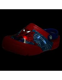 Crocs - Zuecos con luz para niños y niñas, diseño de Spiderman