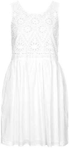 Ex Topshop White Floral Broderie Anglaise Summer Skater Flared Dress (US 8, White)