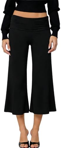 新品 heve Prima Flare Gaucho PT ガウチョパンツ 36 HEYHUN Women's Solid Wide Leg Flared Capri Boho Gaucho Pants