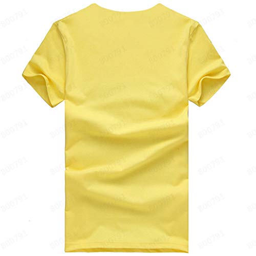 Respctful â™«â™«Women Spring Tops Casual Short Sleeve Round Neck American Stripe T-Shirt Casual USA Flag Cotton Blouse Yellow
