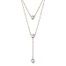 SHEGRACE 925 Sterling Silver Multi Layered Necklace, with Three Round AAA Zircon Pendant 925 Sterling Silver Double Layered Necklace AAA Zircon Pendant 16