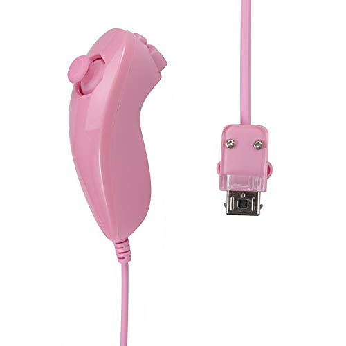 Poulep 2 Packs Gesture Controller and Nunchuck Joystick with Silicone Case for Nintendo Wii Wii U Gamepad Console (Pink and Blue)