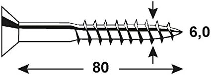 CONNEX KL3216080 Uni-Screws 6,0x80 tx, 6,0 x 80 mm, gelb - Image 3
