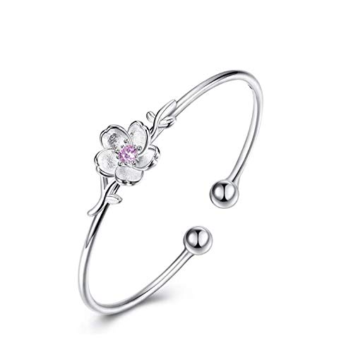 Bniweim Ajustable Blank Bracelet Chrysanthemum Flower Jewelry Branch Open Bangle Cuff Bracelet Gift for Girls or Women