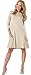 Zero City Womens Casual Pockets Plain Flowy Simple Swing T-Shirt Loose Dress, 08beige, Medium