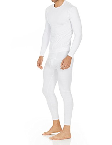 Thermajohn Men's Ultra Soft Thermal Underwear Long Johns Set Fleece Lined (Medium, White)
