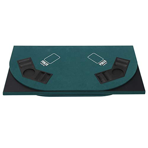 JungleA Folding Poker Table Top 71"x 35" Portable Poker Cover Topper 8 Player for Texas Holdem Casino Game Night Oval Green