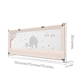 MAYbabe Bedrail for Toddlers.Infants Safety Guardrail, Supports Vertical Lifting. (12''(W) X70''(L) X30''(H))