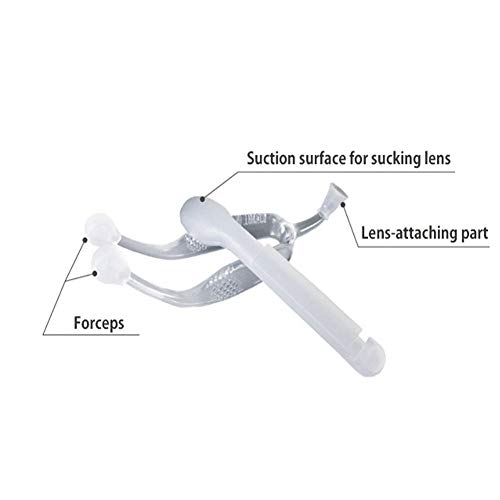 Soft Contact Lens Insertion & Remover Tool RGP Plunger for Hard Lenses- Contact Lens Handler Device Includes Tweezers and Soft Silicone Scoop