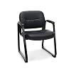 OFM ESS-9015 Bonded Leather Executive Side Chair with Sled Base, Black, Black