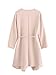 Romwe Women's Raw Cut Hem Waterfall Collar Long Sleeve Wrap Trench Coat Cardigan Peach XS
