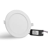 Coidak CO801-2 12W Round LED Panel Light 6.7-Inch Cool White Ultra-thin Downlight with LED Driver
