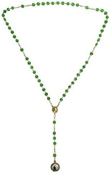 Angelitos de Mexico Light Green Saint Jude Rosary with Round Medal