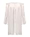 ZANZEA Women's Sexy Off Shoulder Chiffon Lace Ruffle Sleeve Blouse Mini Dress Summer Beach Cover Up Sundress White L