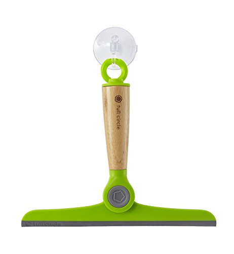 Full Circle Wipe Out Pivoting Shower Squeegee with Hanging Hook, Green, 2 Piece