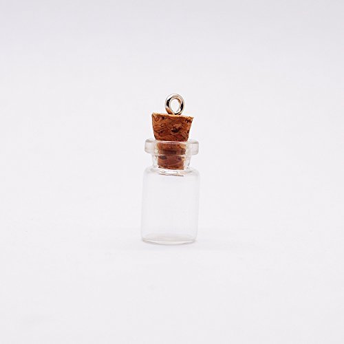 20 3/4-Inch Small Glass Bottles Message Treasure Charm Pendant DIY Kit For Necklace Weddings Wish Jewelry Mini Glass Bottles with Corks