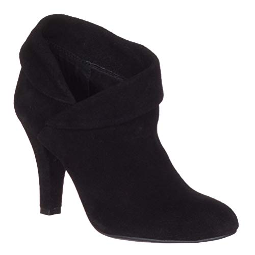 Enzo Angiolini Women's Black Suede Round Toe High Heel Ankle BootsÂ Shoes, 5.5 B(M) US, Black