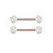 JFORYOU Barbell Ring 14G 316L Stainless Steel Cubic Zirconia Tongue Rings Body Piercing, 14mm Rose Gold