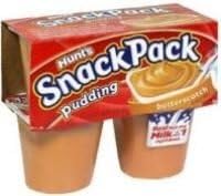 Hunt's, Snack Packs, Pudding and Tapioca Choices, 4 Cups, 13oz Package (Pack of 4) (Choose By Flavor) (Butterscotch)