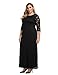 Chicwe Women's Plus Size Stretch Lace Maxi Dress - Evening Wedding Cocktail Party Dress Pure Black 1X