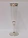 Hard Plastic Champagne Flutes With Silver Rim And Base. 6 Ounce Capacity, Set of 16 Disposable Glass Drinkware.