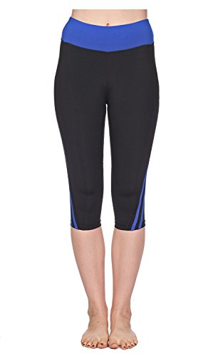 Verscos Women's Stretch Capris Leggings Large Royal Blue