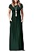EUOVMY Maxi Dress for Tall Women Casual Loose Short Sleeve Long Dress Party Church Vintage Dresses with Pockets Dark Green Large 2024 Fall Outfit