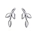 S.Leaf Leaf Stud Earrings Olive Leaf Earrings Sterling Silver Leaf Studs for Women