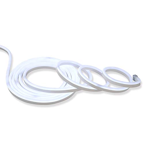 Led Mini Neon Lights, Shine Decor dimmable 6500k Cool White Rope Lights, 8MM Thickness, 16.4ft/roll 120Led/M, 110V, Included All Necessary Accessories, Flex Durable Super Bright for Outdoor Indoor