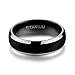 SOMEN TUNGSTEN 6mm Titanium Rings for Men Women Black Dome Two Tone Polish Wedding Band Size 10