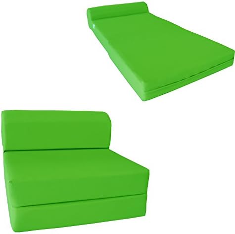 Sleeper Chair Folding Foam Bed - Studio Foam Mattress, Folded Sofa. (6Tx36Wx70L, Lime)
