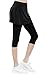 ililily Lightweight Skirt W/ Stretchy Active Performance Sports Cropped Leggings (leggings-334-1-XL)