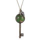 FM42 Real Irish Lucky Four Leaf Clover Key Pendant Necklace with Clover Charm FN4079