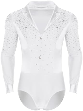 leotard dress shirt Allegra K Leotard Shirt Collared Business Casual Button Down Long Sleeves Bodysuit, Purple / M