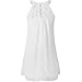 vanberfia Women's Sleeveless Lace Patchwork Loose Casual Mini Chiffon Dress (S, 6332)