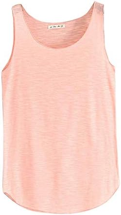 CofeeMo Sleeveless Solid Color Ladies Tank Tops, Thin Bamboo Cotton Comfortable Vest