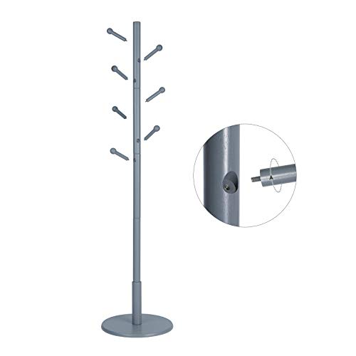 VASAGLE Coat Rack Freestanding with 7 Rounded Hooks, Wood Hall Tree