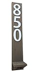 Customizable Vertical Address Sign With Shelf (Brown)