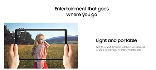 Samsung Galaxy TAB A7 Lite, WiFi ONLY/NO Cellular, (SM-T220) 32GB, 8.7” - No Warranty/International Model- Gray
