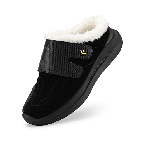FitVille Men's Wide Outdoor Indoor Arch Support Slippers Recovery