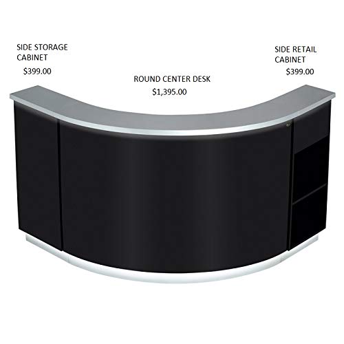 Amazon Com Led Illuminated Curved Reception Desk Reception Area Counter Janus Black Silver Beauty