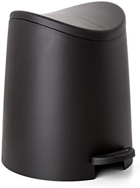Lixeira de banheiro tatay com pedal padrão, capacidade 3l, polipropileno, sem bpa, preta, medidas 19 x 21,8 x 22,1 cm