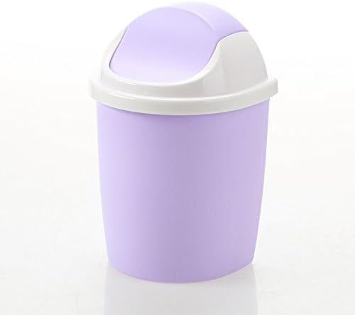 1PC 4 Colors Plastic desktop garbage cleaning barrel creative fresh candy color small trash (Purple)