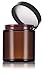 JUVITUS 4 oz Amber Glass Straight Sided Jar with Black Smooth Lid (4 Pack) Empty Storage Containers