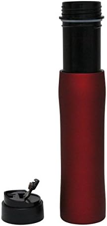 Equaliteria Portable Stainless Steel Grey French Press Travel Mug with Filter and Double Wall Insulated Thermos Kettle Hot or Cold Coffee/Tea Maker Compact for Driving/Camping, 16 oz.