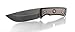 CRKT Ruger Powder-Keg Fixed Blade Knife with Sheath Hunting and Outdoor Knife, Black Drop Point Blade, Textured Rubber Handle Scales, Leather Sheath R1401K